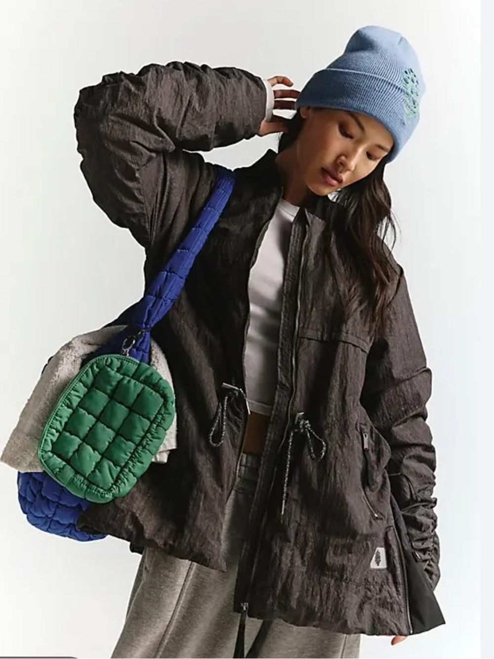 NWT Free People Tricked Out Trek Lightweight Puffer Jacket - Black Size M